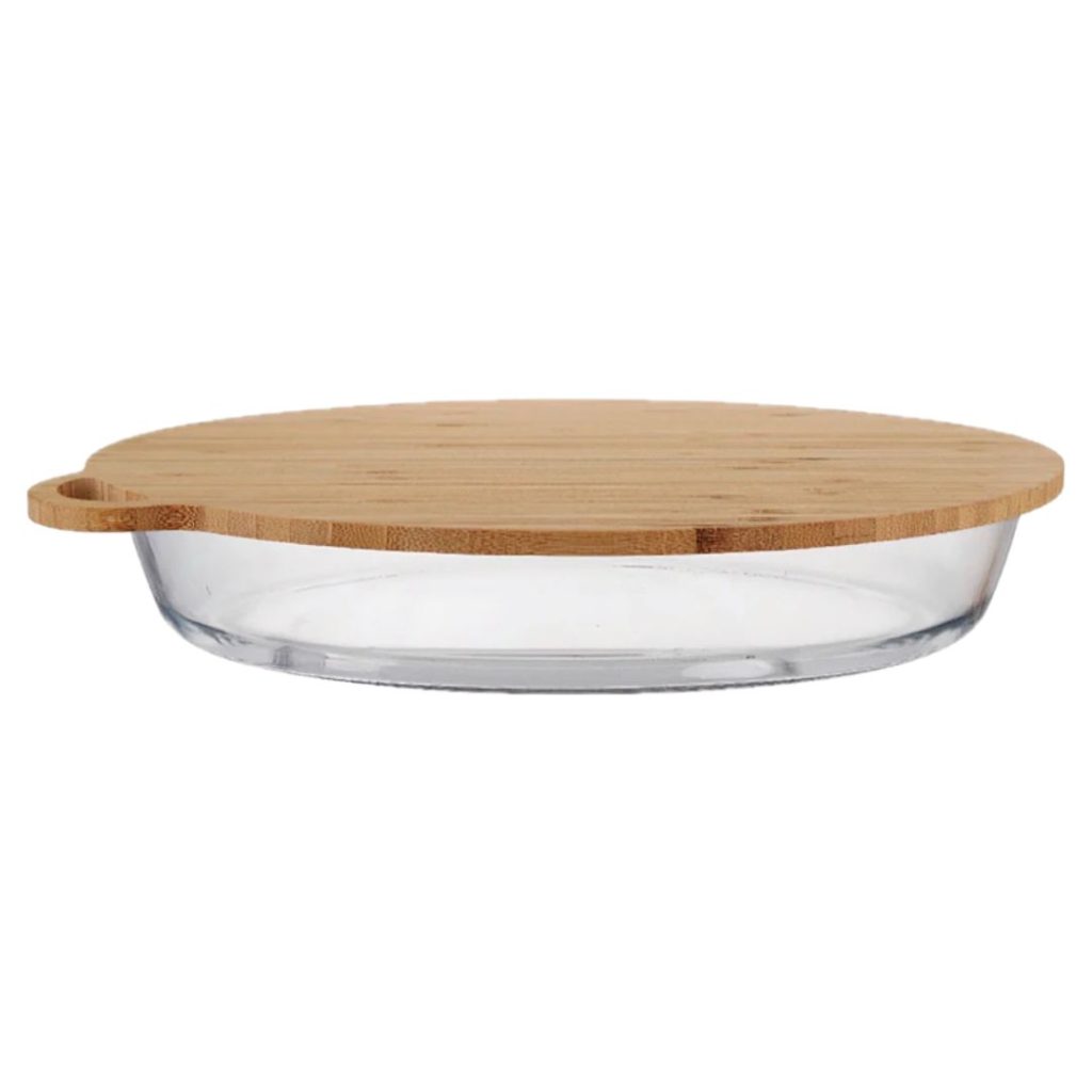 Fuente para horno con tapa de picar 1 en 2 de madera