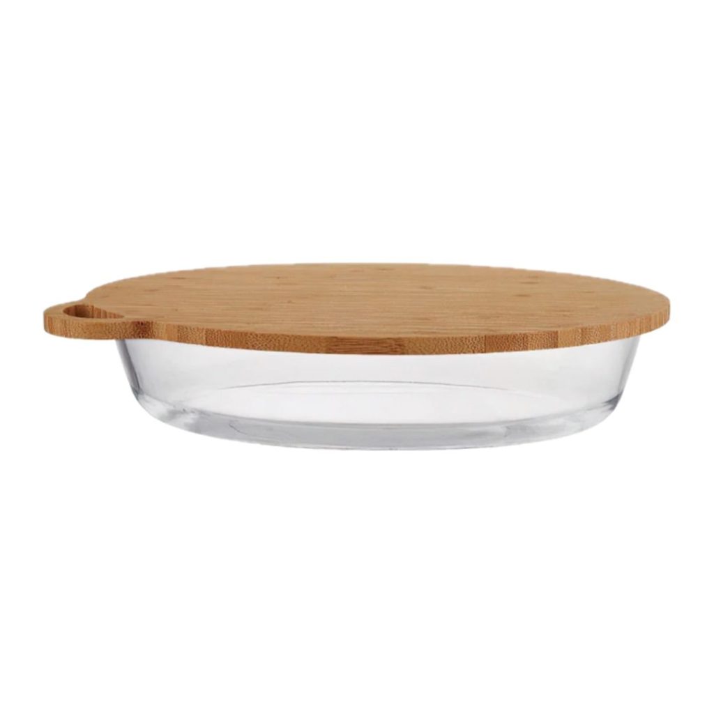 Fuente para horno con tapa de picar 1 en 2 de madera