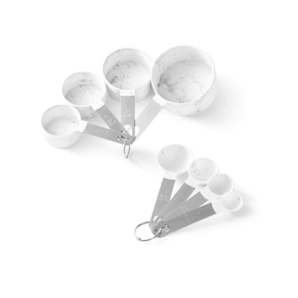 Set de medidor de condimentos 8 piezas mango de mármol