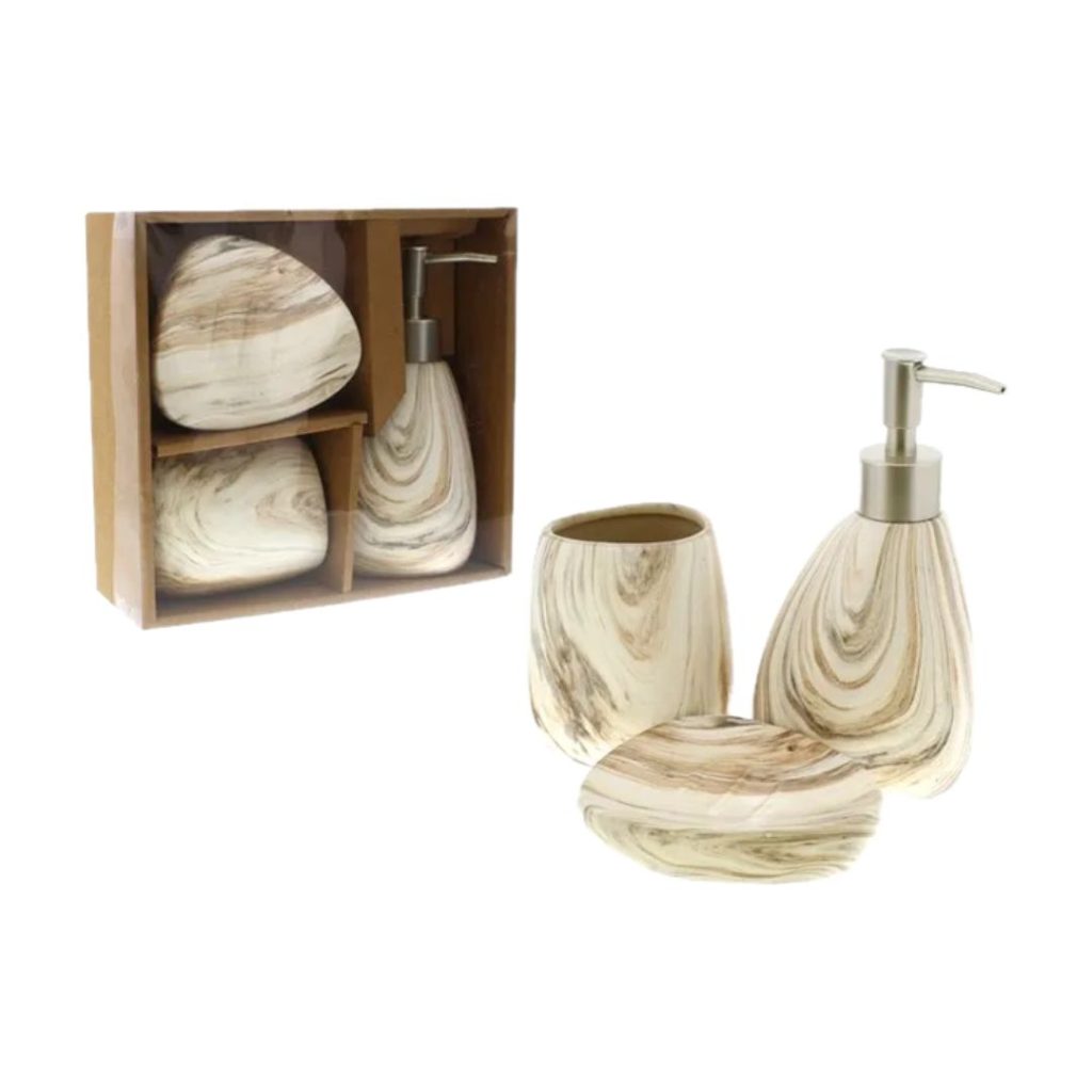 Set de accesorio de baño pacific crema
