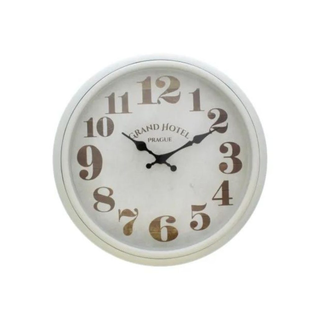 Reloj decorativo times & tower circular de pared blanco