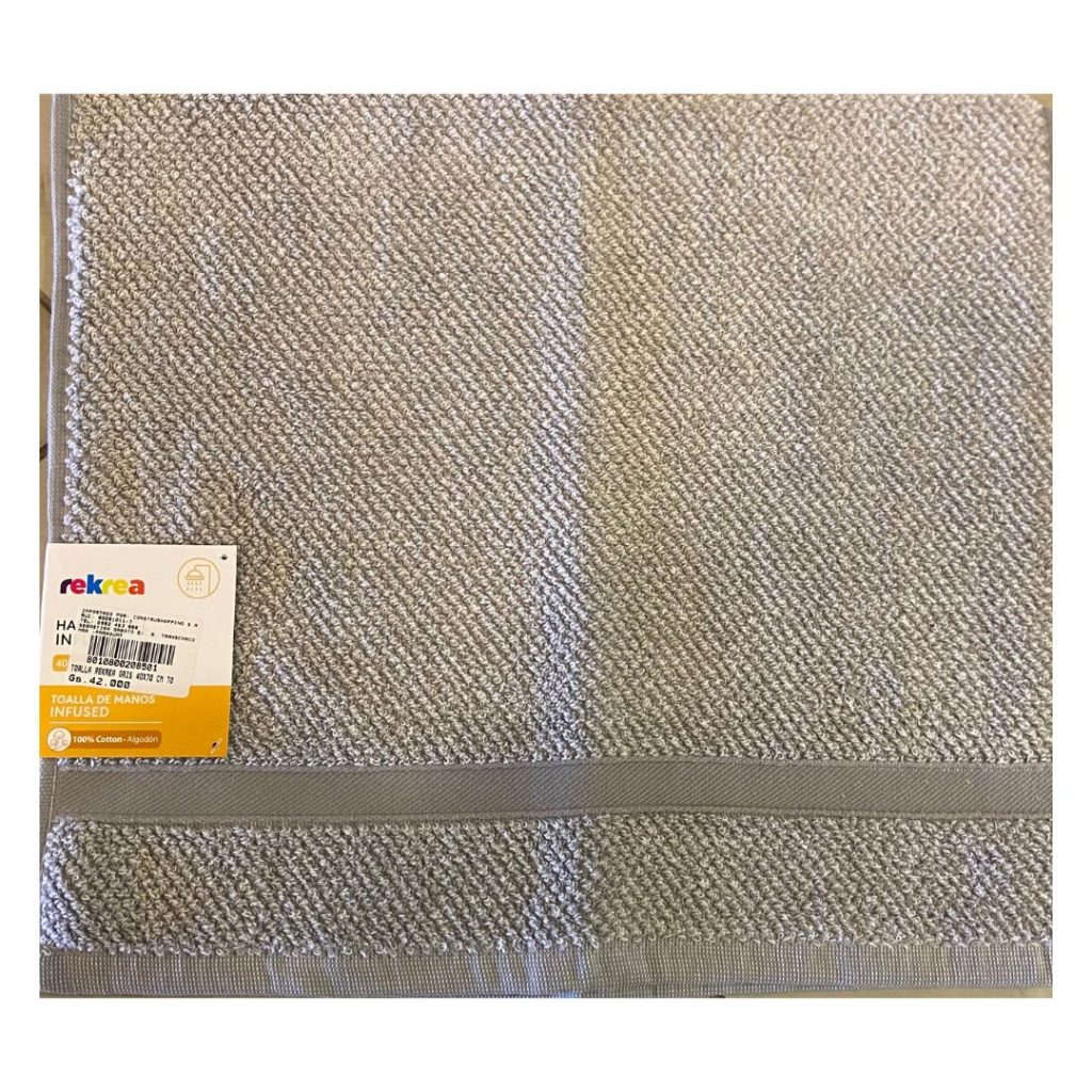 Toalla rekrea gris 40x70cm