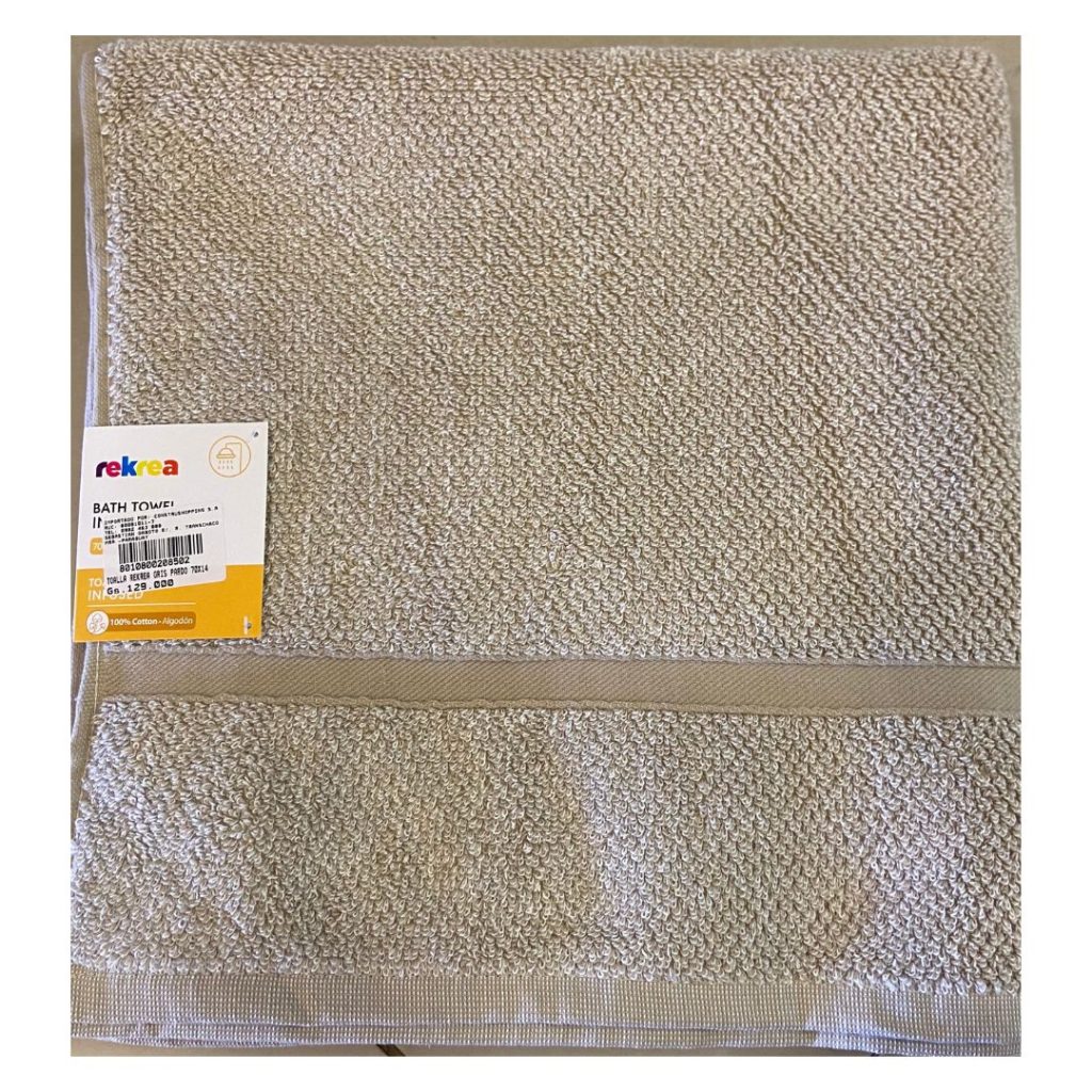 Toalla rekrea gris pardo 70x140cm