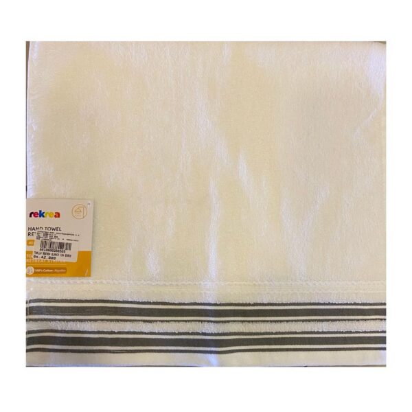 Toalla rekrea blanco con borde 40x70cm