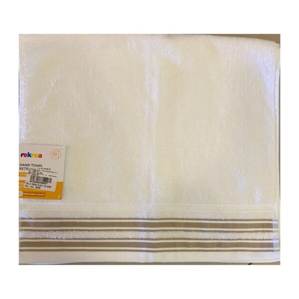 Toalla rekrea blanco con borde 40x70cm