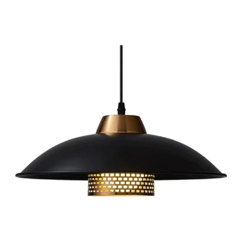 Lámpara colgante ensons negro/dorado