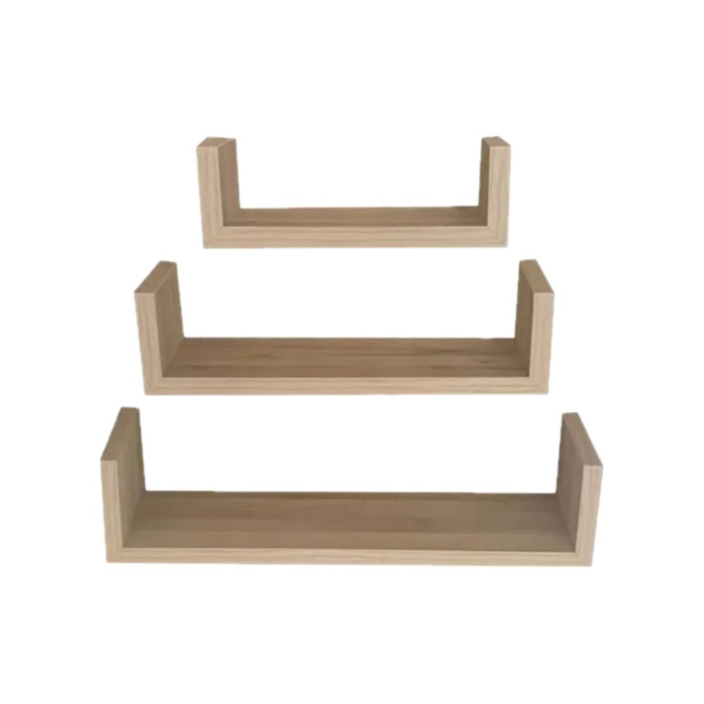 Set de estante de pared mays 3 piezas chocolate
