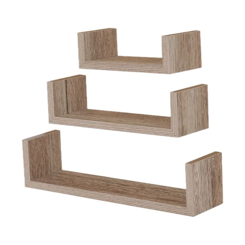 Set de estante de pared mays 3 piezas gris