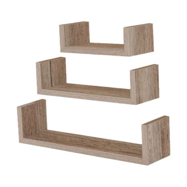 Set de estante de pared mays 3 piezas gris