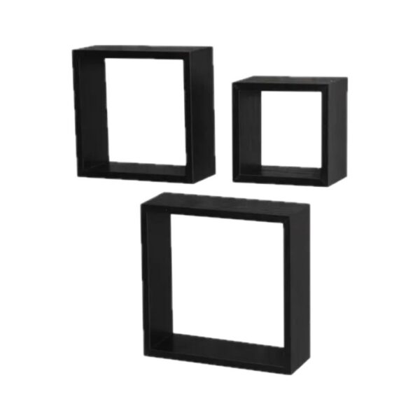Set de estante de pared mays 3 piezas negro