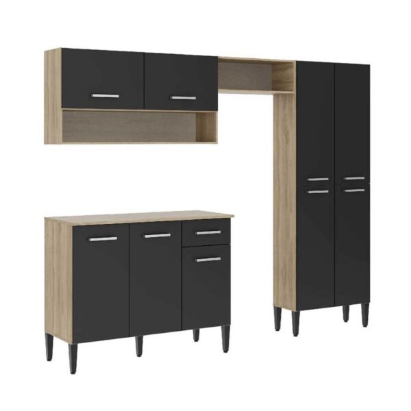 Mueble de cocina kennedy compacta arizona roble con negro