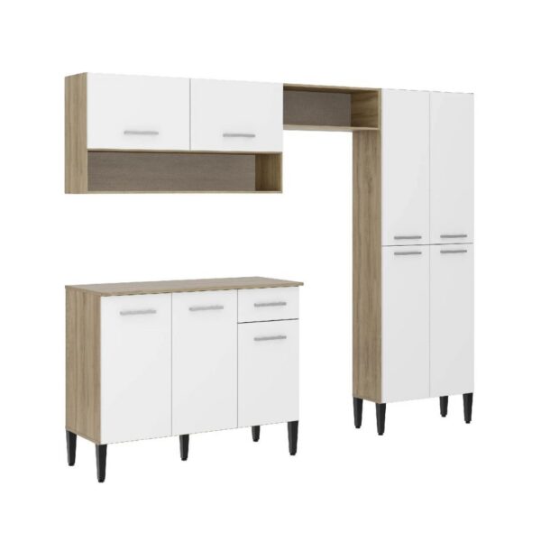 Mueble de cocina kennedy compacta arizona roble con blanco