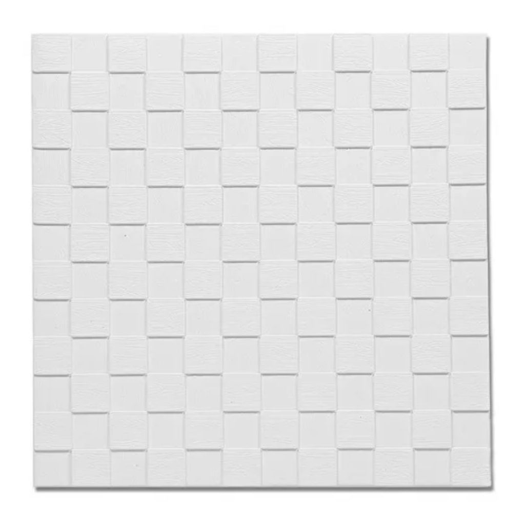 Panel de pared 3D wood mosaic blanco