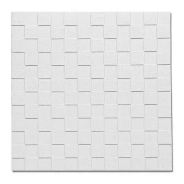 Panel de pared 3D wood mosaic blanco