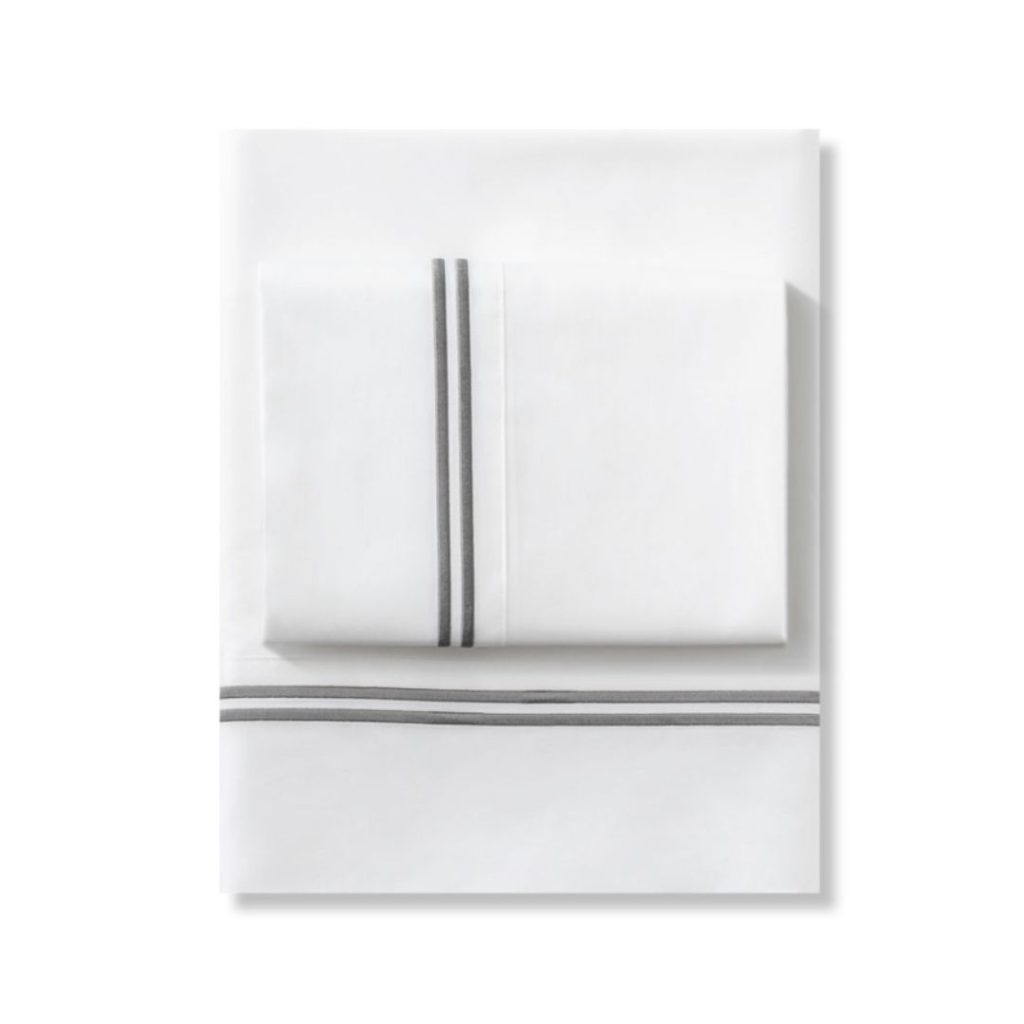 Juego de sabanas rekrea borde blanco/gris
