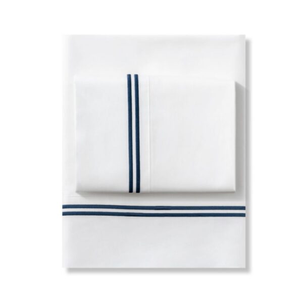 Juego de sabanas rekrea stripe border blanco navy