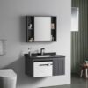 Mueble de baño con espejo kennedy blanco/negro — vista 1