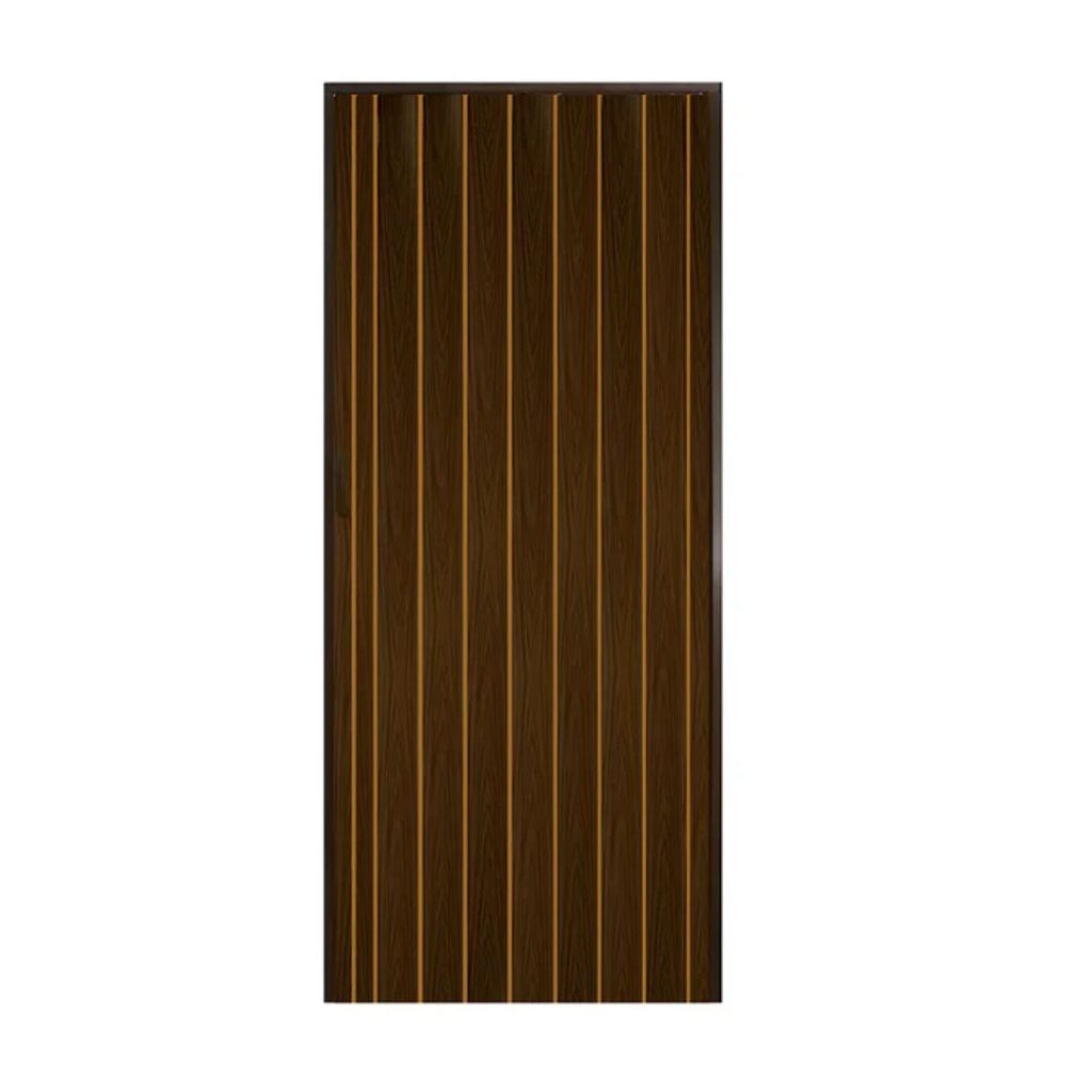 Puerta plegable de pvc nuez