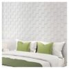 Panel de pared 3D wood mosaic blanco — vista 2